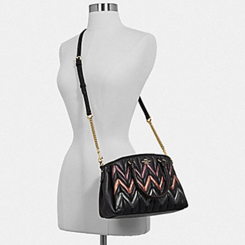 NEW Coach Color-block metallic Quilted leather bag - Picture 6 of 8